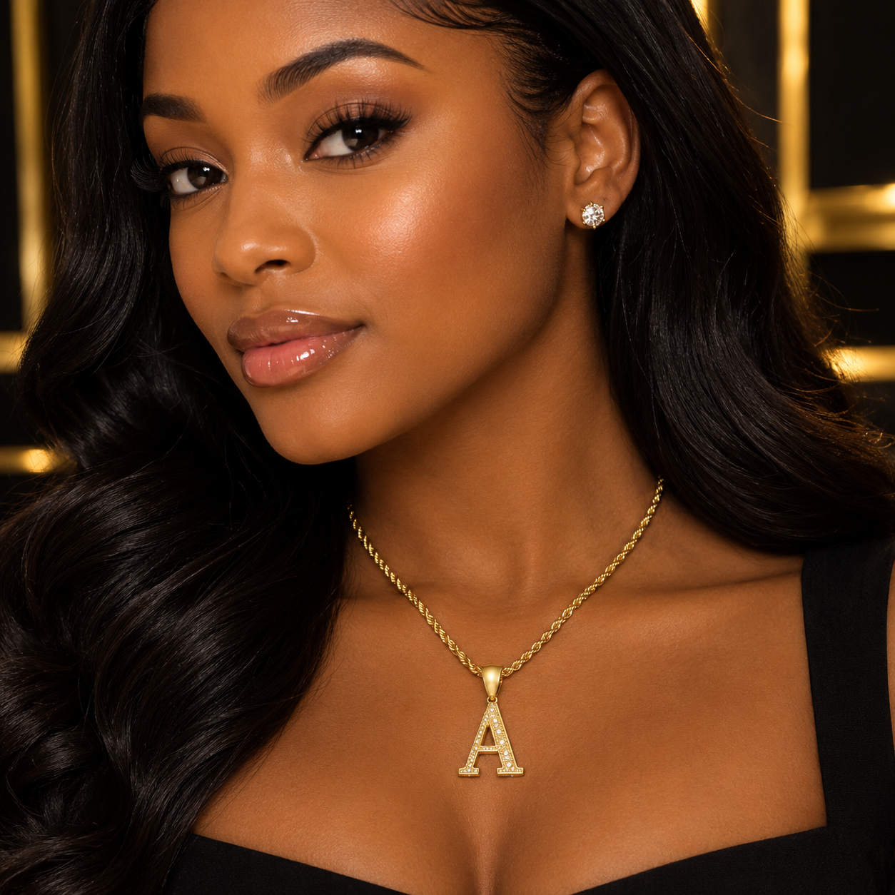 10KT XL Diamond Cut Initial Charm