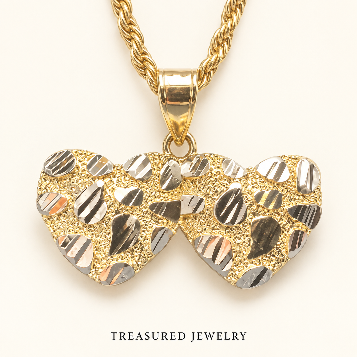Double love nugget necklace