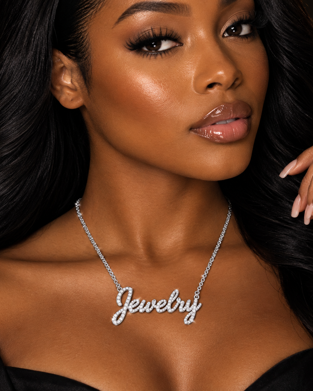 Custom Diamond Nameplate Necklace – 10K Solid Gold
