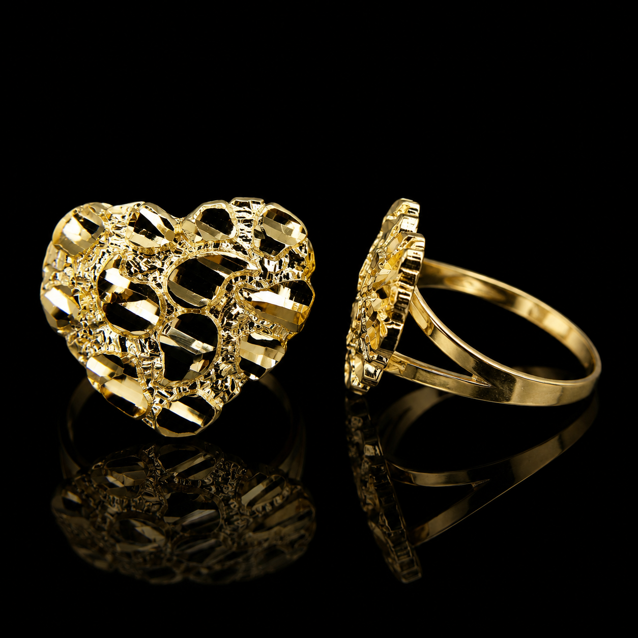 Gold layered nugget heart