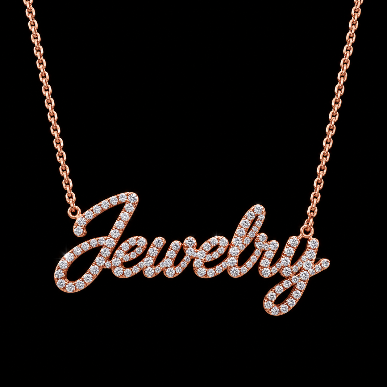 Custom Diamond Nameplate Necklace – 10K Solid Gold