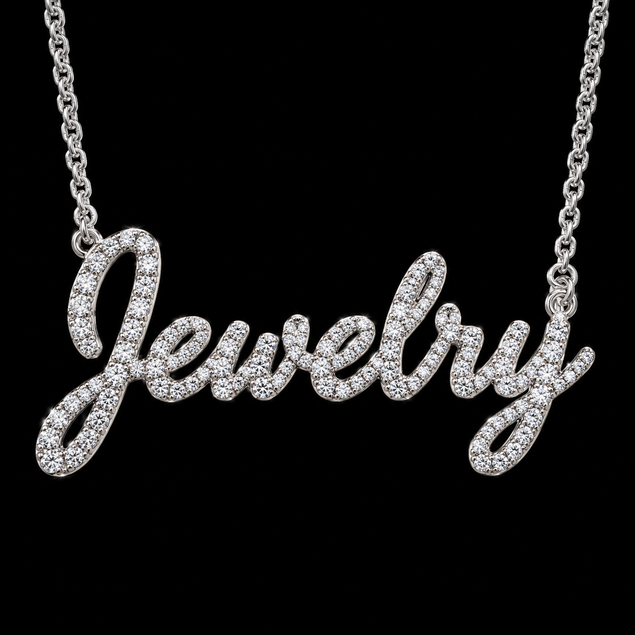 Custom Diamond Nameplate Necklace – 10K Solid Gold