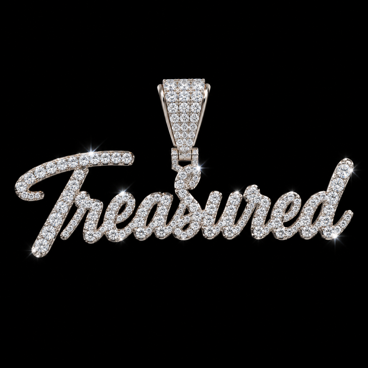 Treasured Jewelry Signature Custom Diamond Name Necklace