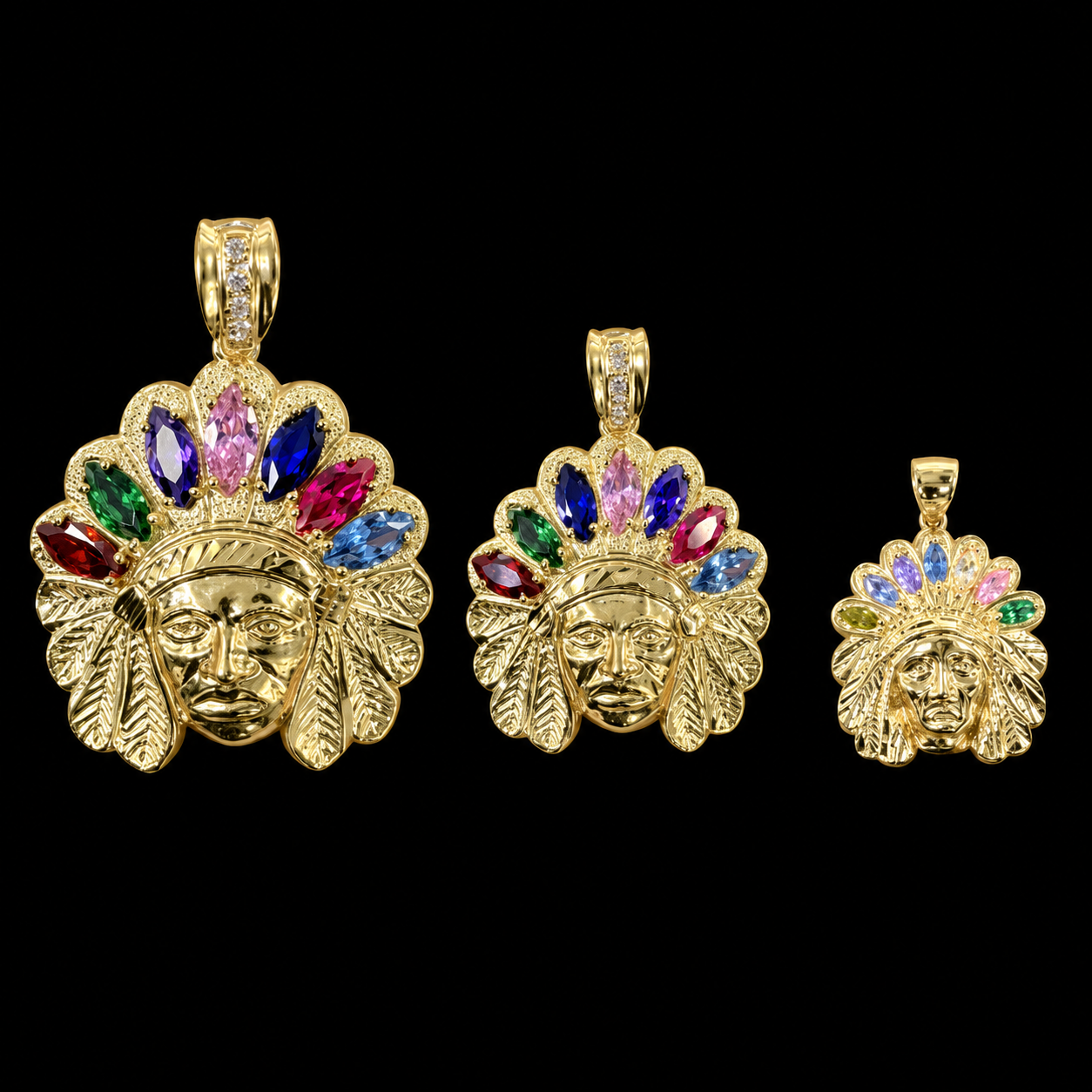 10K Yellow Gold Tribal Pendant