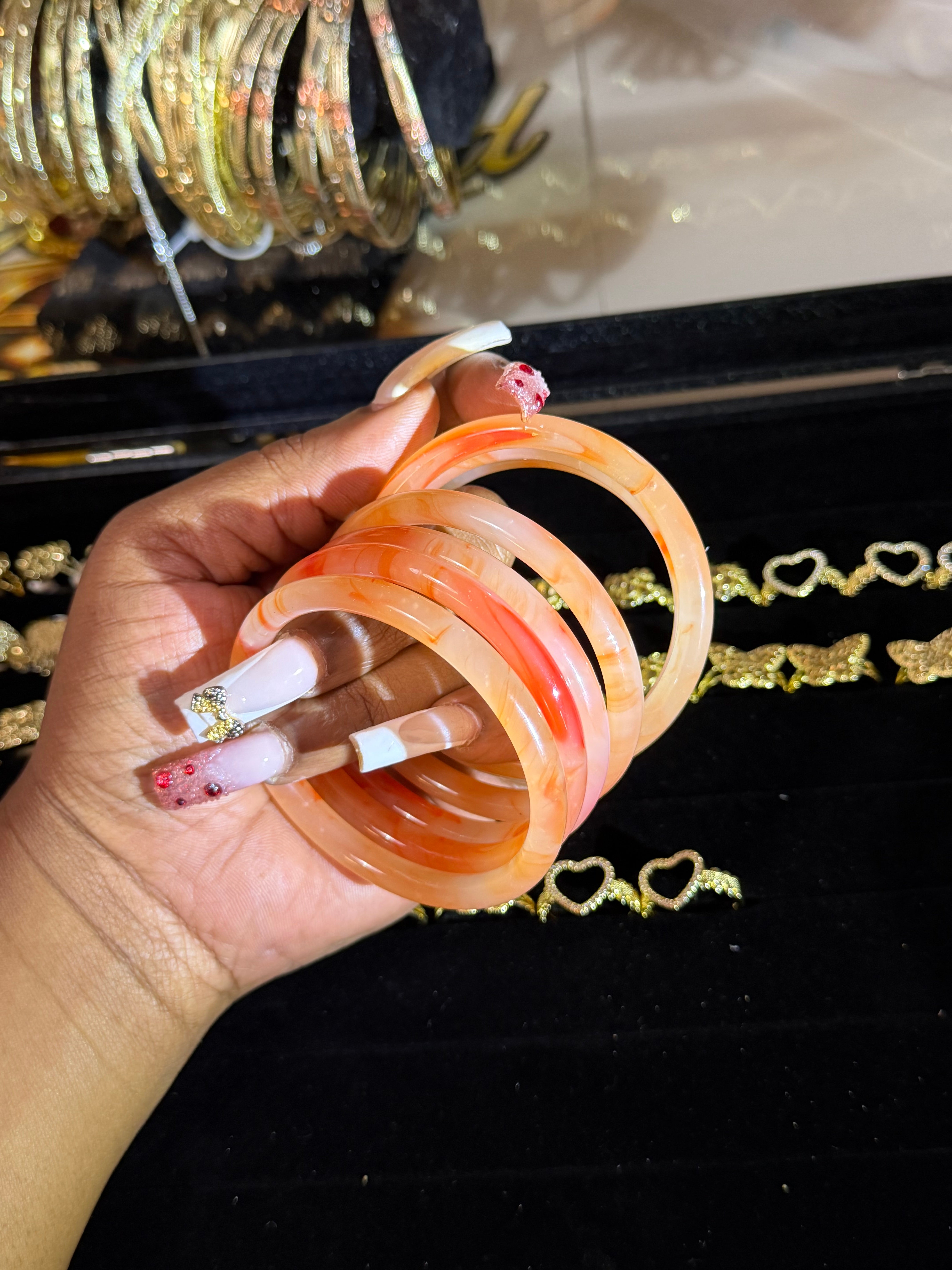 Peach glow Glass bangles