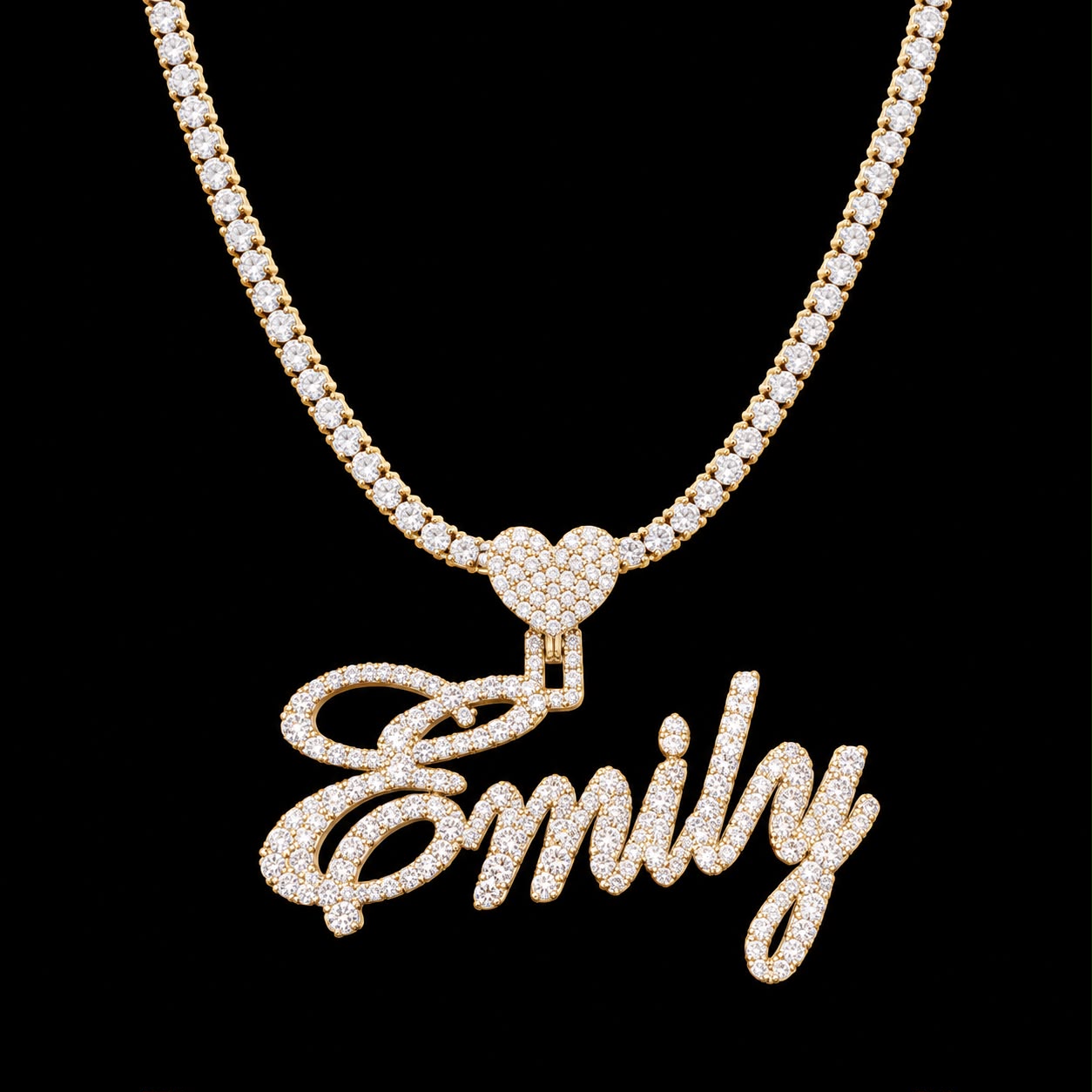 Custom Diamond Nameplate Necklace – 10K Solid Gold